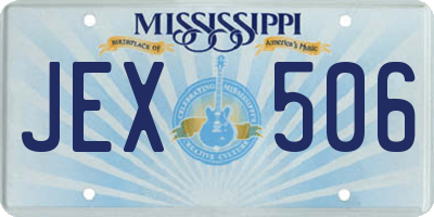 MS license plate JEX506