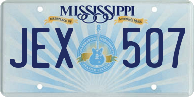 MS license plate JEX507