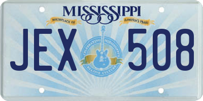 MS license plate JEX508
