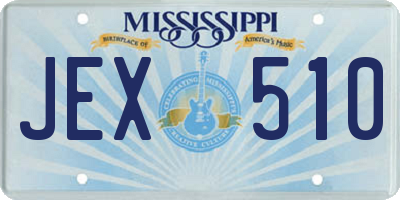 MS license plate JEX510