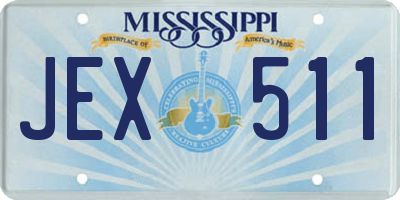 MS license plate JEX511