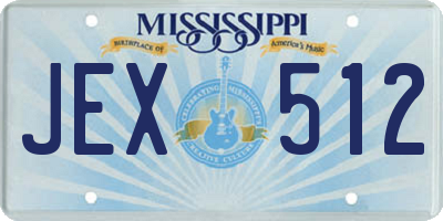 MS license plate JEX512