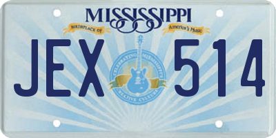 MS license plate JEX514