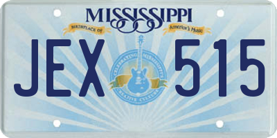 MS license plate JEX515