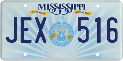 MS license plate JEX516