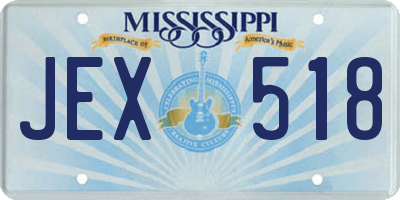 MS license plate JEX518