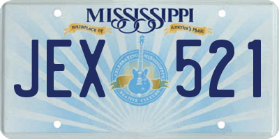 MS license plate JEX521