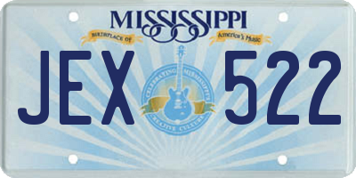 MS license plate JEX522