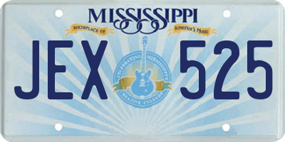 MS license plate JEX525