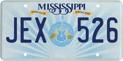 MS license plate JEX526