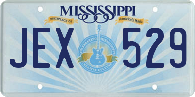 MS license plate JEX529