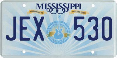 MS license plate JEX530