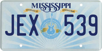 MS license plate JEX539
