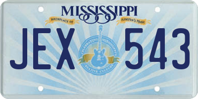 MS license plate JEX543