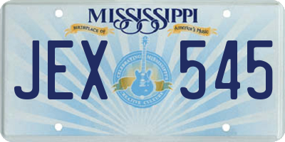 MS license plate JEX545