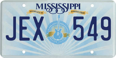 MS license plate JEX549