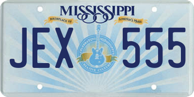 MS license plate JEX555