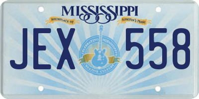 MS license plate JEX558
