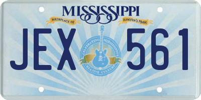 MS license plate JEX561