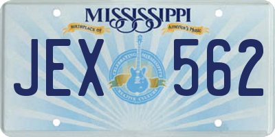MS license plate JEX562