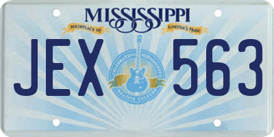 MS license plate JEX563