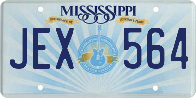MS license plate JEX564