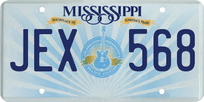 MS license plate JEX568