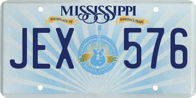 MS license plate JEX576
