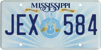 MS license plate JEX584