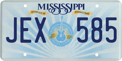 MS license plate JEX585