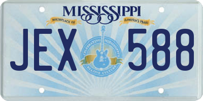 MS license plate JEX588