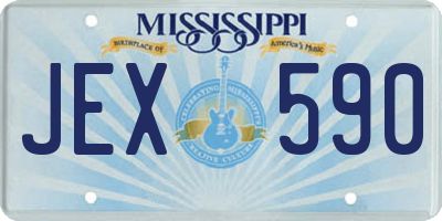 MS license plate JEX590