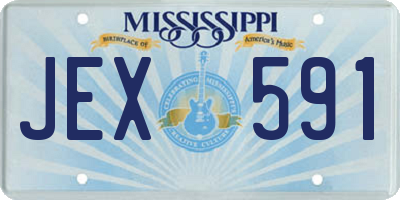 MS license plate JEX591