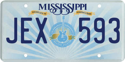MS license plate JEX593