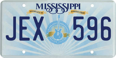 MS license plate JEX596