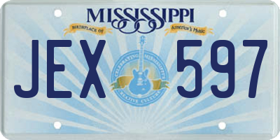 MS license plate JEX597
