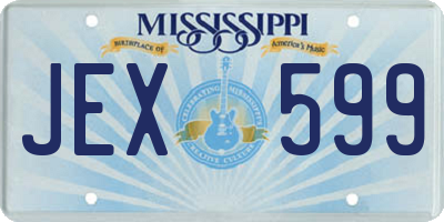 MS license plate JEX599