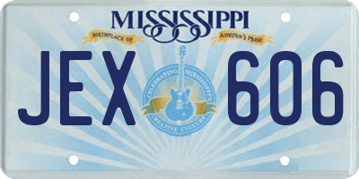 MS license plate JEX606