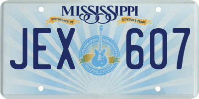 MS license plate JEX607