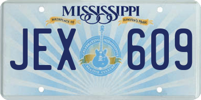 MS license plate JEX609