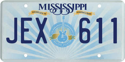 MS license plate JEX611