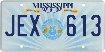 MS license plate JEX613