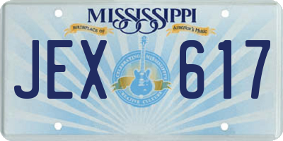MS license plate JEX617