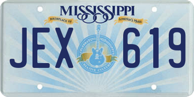 MS license plate JEX619