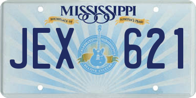 MS license plate JEX621