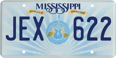MS license plate JEX622