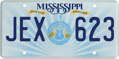 MS license plate JEX623