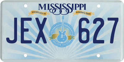 MS license plate JEX627