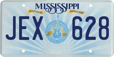 MS license plate JEX628