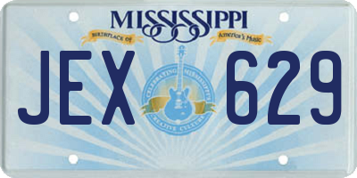 MS license plate JEX629